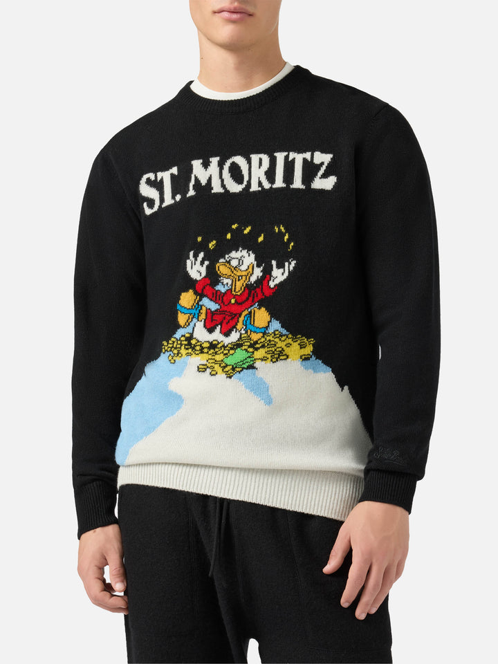 Maglione Heron nero con jacquard Zio Paperone St. Moritz | DISNEY SPECIAL EDITION