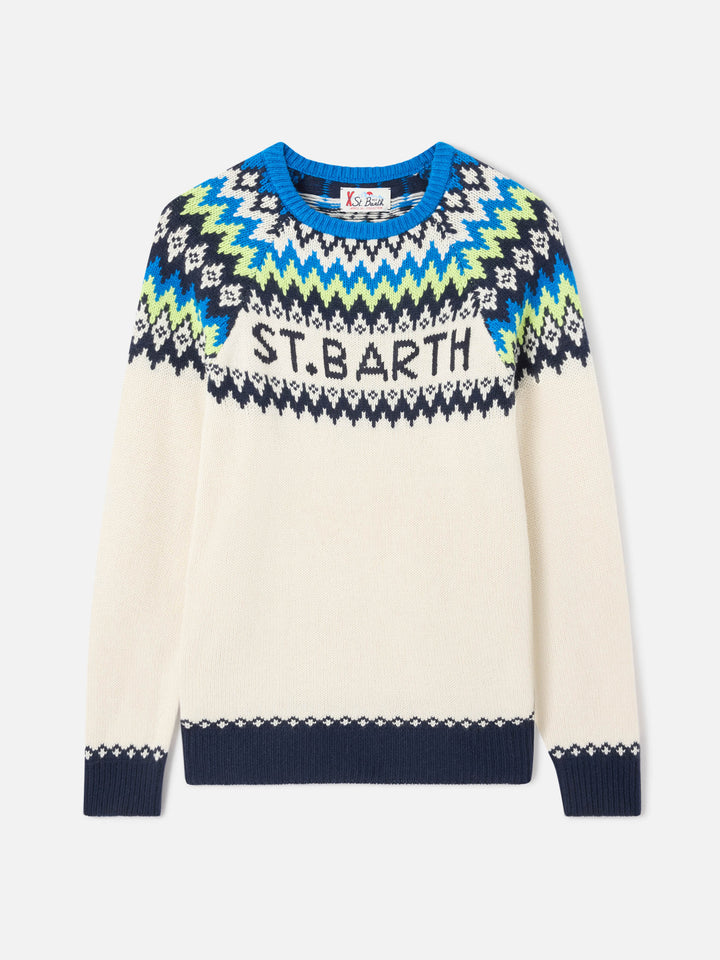 Off white Heron Nordic sweater with Icelandic jacquard