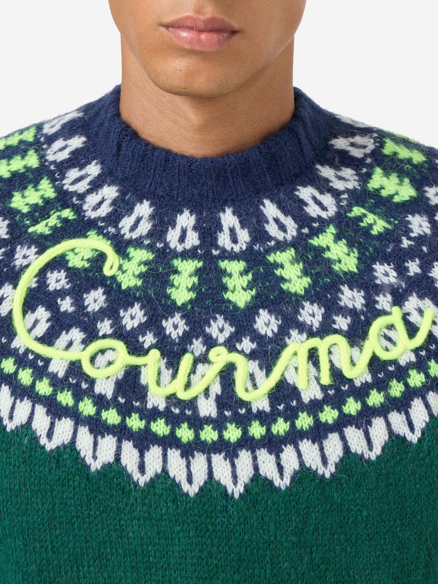 Alpaka-Pullover Heron Nordic Soft mit Fair-Isle-Jacquard und Courma-Stickerei 