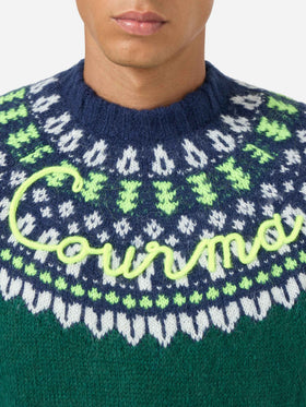 Alpaka-Pullover Heron Nordic Soft mit Fair-Isle-Jacquard und Courma-Stickerei 