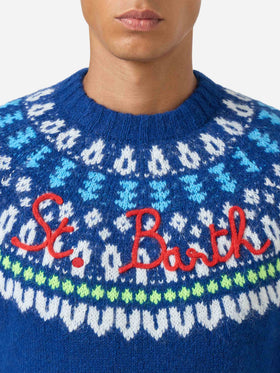 Rundhalspullover Heron mit Fair-Isle-Jacquard 