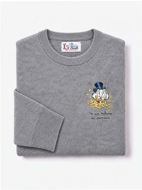 Suéter de cuello redondo Heron Light con bordado de Uncle Scrooge | DISNEY SPECIAL EDITION 
