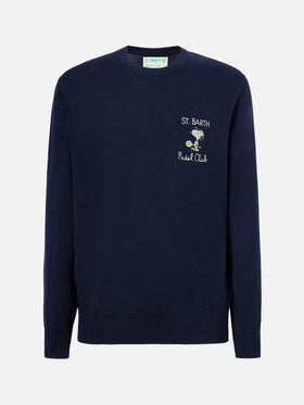 Maglione a girocollo Heron Light con ricamo Snoopy padel champ | PEANUTS SPECIAL EDITION