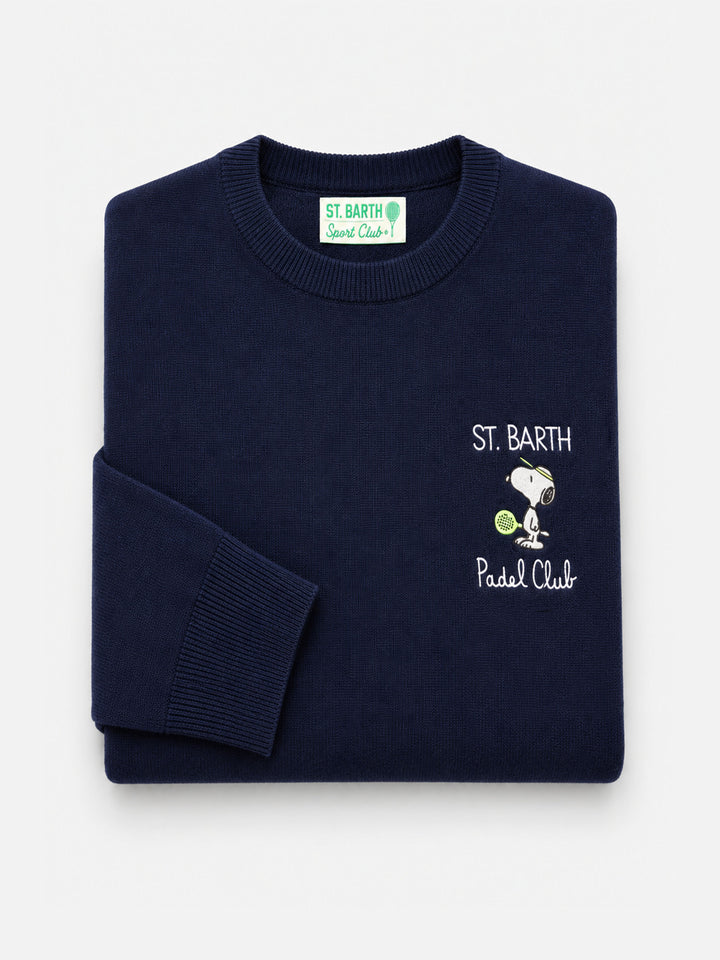 Pull col rond Heron Light avec broderie Snoopy padel club | PEANUTS SPECIAL EDITION 