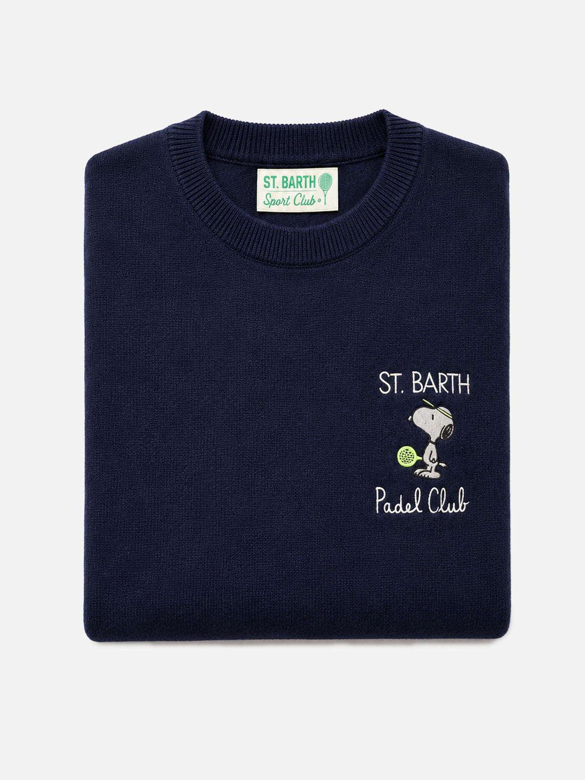 Maglione Heron Light blu navy con ricamo a cuore Snoopy padel club | Special Edition