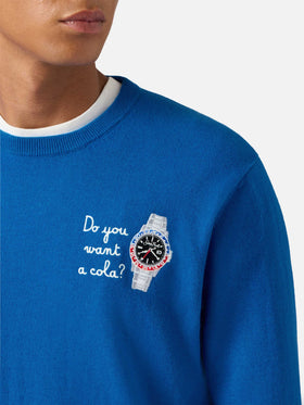 Maglione a girocollo Heron Light con ricamo Do you want a cola?