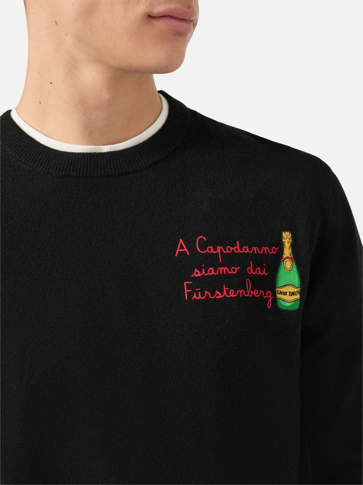 Crewneck sweater Heron Light with A Capodanno siamo dai Fürstenberg! embroidery | VACANZE DI NATALE SPECIAL EDITION