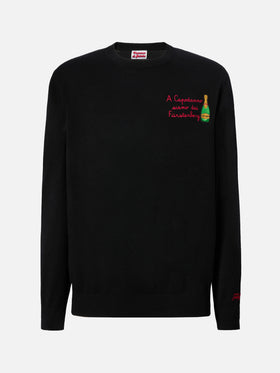 Crewneck sweater Heron Light with A Capodanno siamo dai Fürstenberg! embroidery | VACANZE DI NATALE SPECIAL EDITION