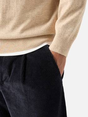 Beige Heron Light wool and cashmere blend crewneck with Scrooge McDuck embroidery | Special edition