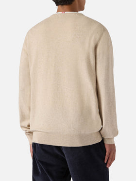 Crewneck sweater Heron Light with La cugina del tortellino, la Gnocca! embroidery | VACANZE DI NATALE SPECIAL EDITION