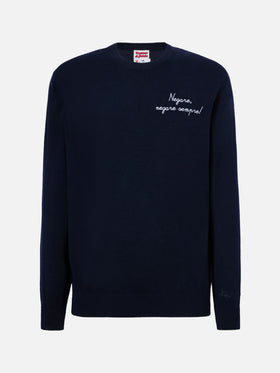 Crewneck sweater Heron Light with Negare, negare sempre! embroidery | VACANZE DI NATALE SPECIAL EDITION