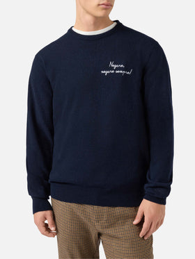 Crewneck sweater Heron Light with Negare, negare sempre! embroidery | VACANZE DI NATALE SPECIAL EDITION