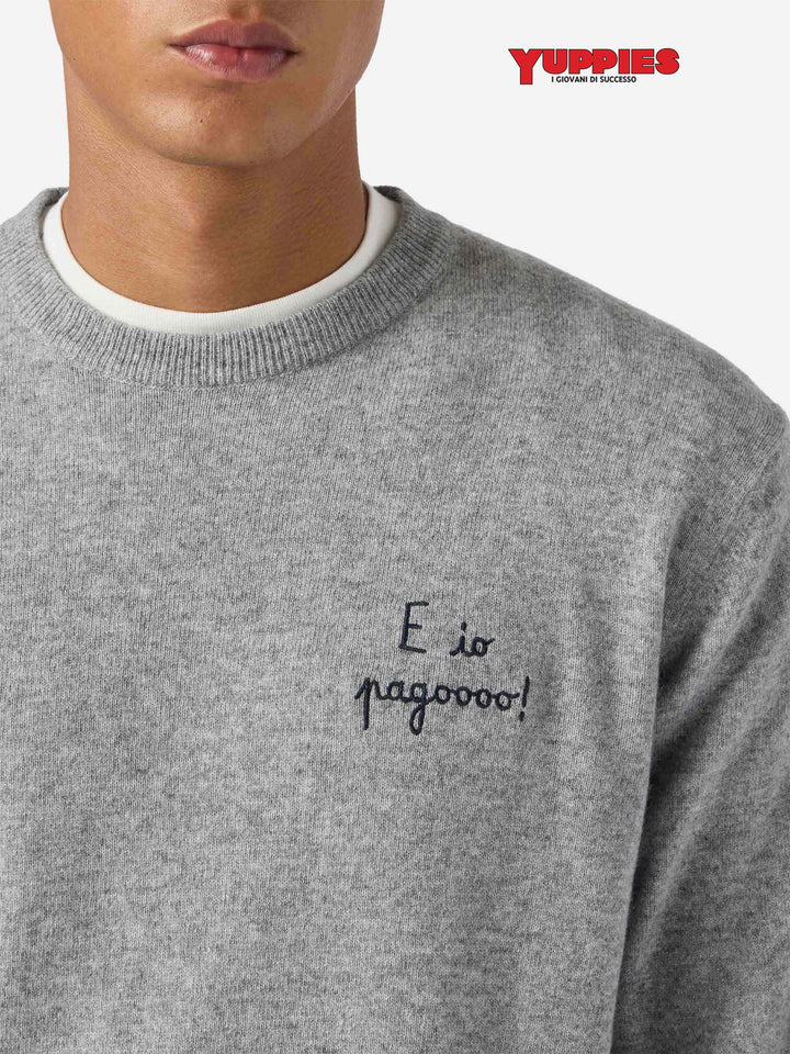 Crewneck sweater Heron Light with E io pagooo embroidery | YUPPIES SPECIAL EDITION