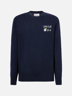 Crewneck sweater Heron Light with Gin Club embroidery