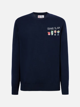 Crewneck sweater Heron Light with Grand Slam embroidery
