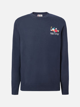 Crewneck sweater Heron Light with Uncle Scrooge embroidery | DISNEY SPECIAL EDITION
