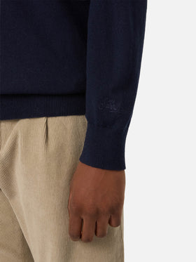 Pull col rond Heron en maille Navy blue avec broderie Best Couple | Special edition 