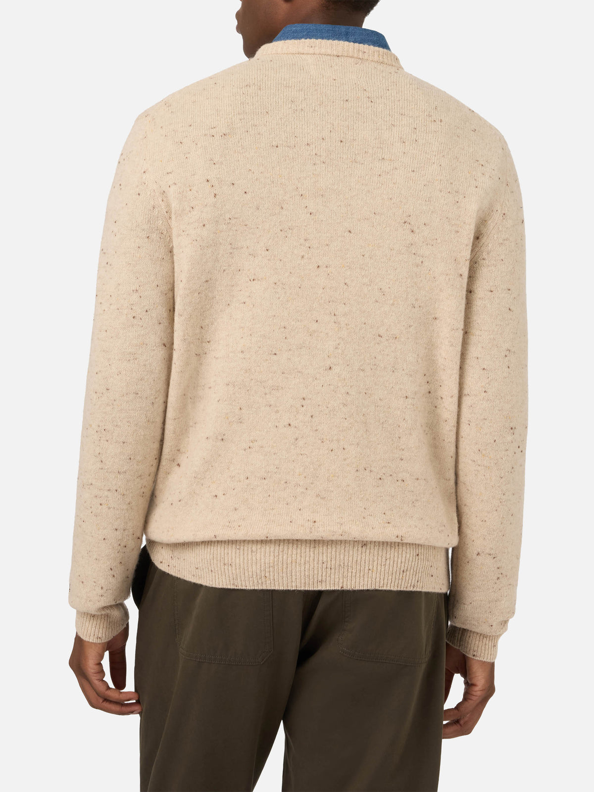 Girocollo in maglia Donegal Heron grigio con patch barboncino