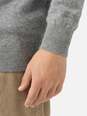 Maglione Heron Light in 100% CASHMERE grigio con intarsio St. Moritz | ST. MORITZ TOP OF THE WORLD