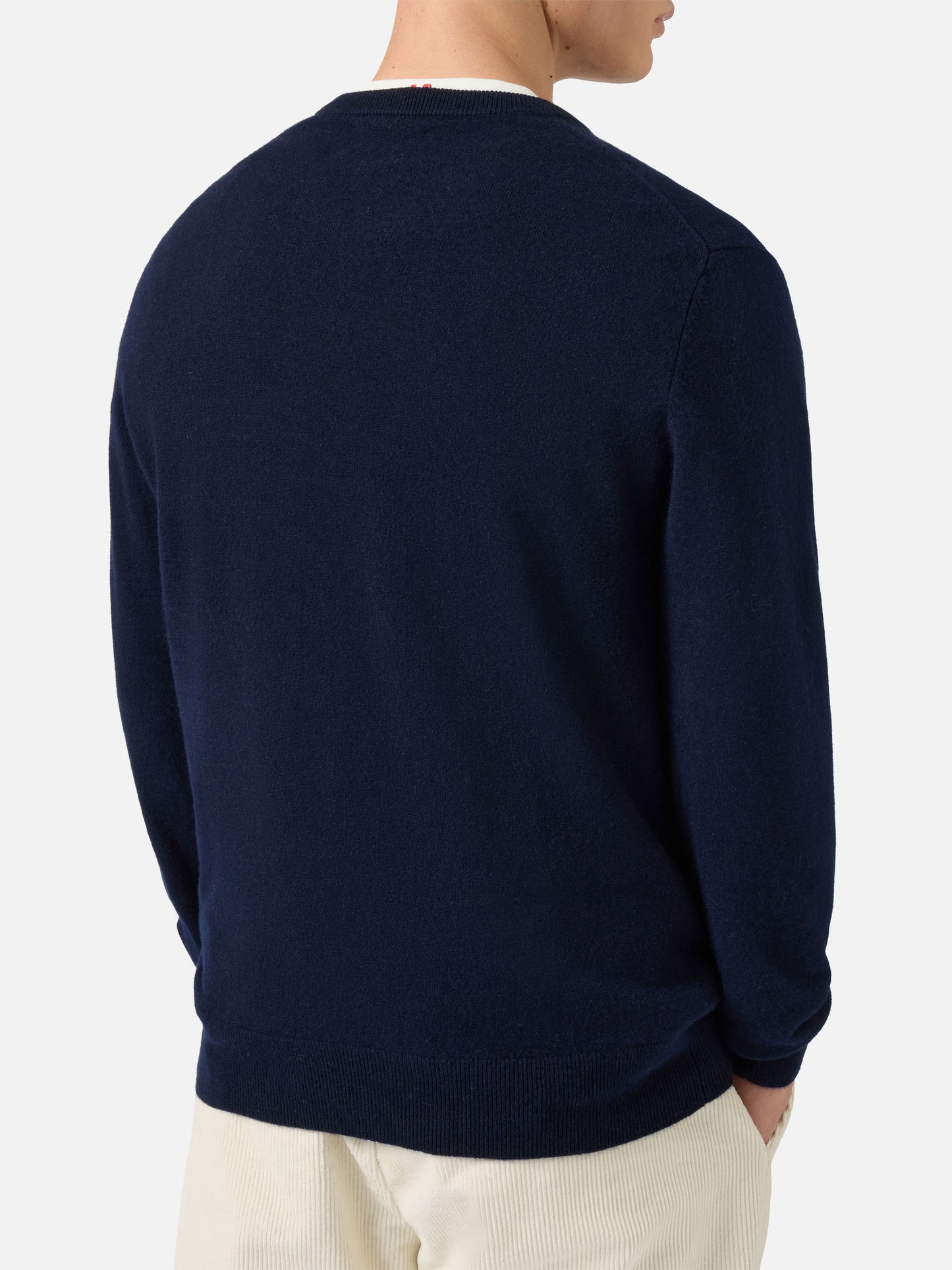 Maglione Heron Light in 100% CASHMERE blu con intarsio St. Moritz | ST. MORITZ TOP OF THE WORLD