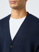 Strickjacke aus Kaschmirmischung für Herren in Marineblau von Herrison