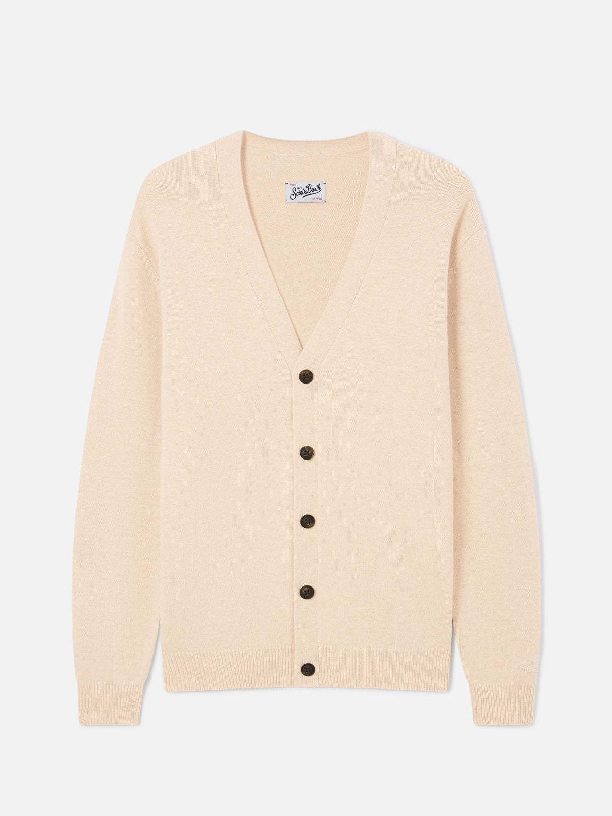 Beiger Herrison Cardigan aus Wolle 