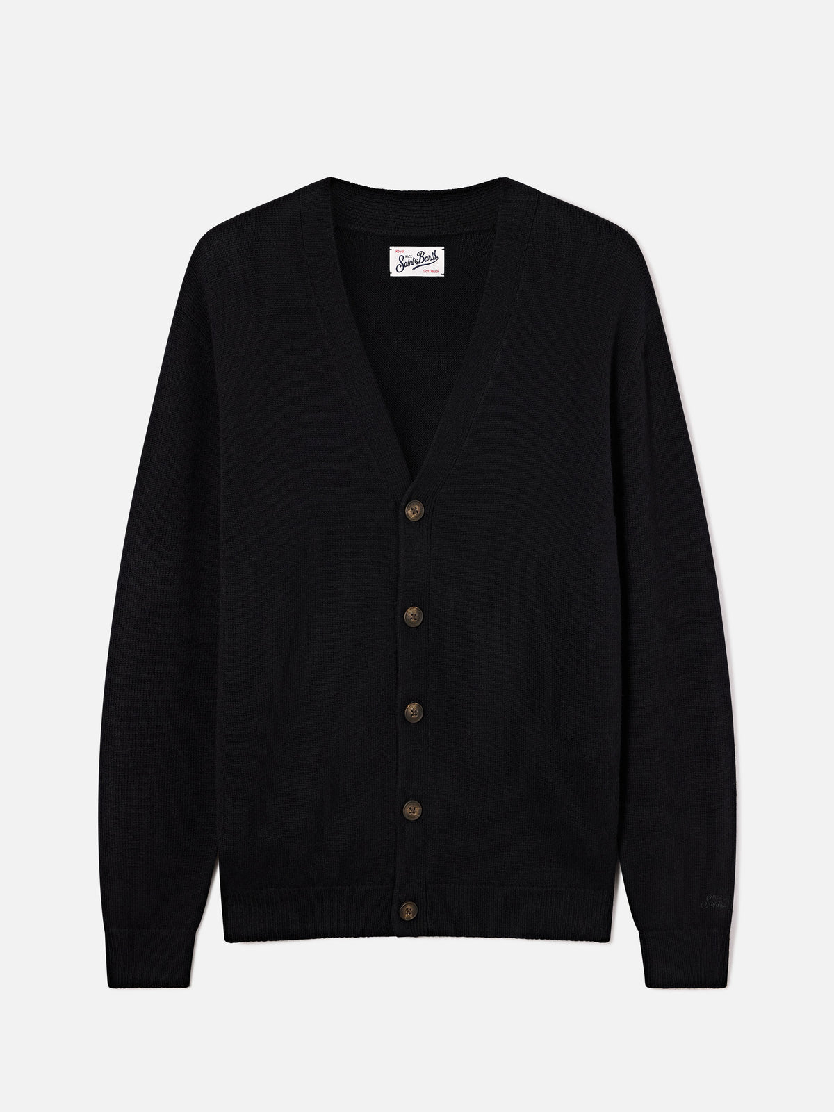 Schwarze Herrison Strickjacke aus Wolle 