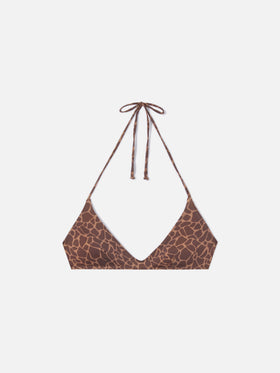 Hespera bralette bikini top with animal print