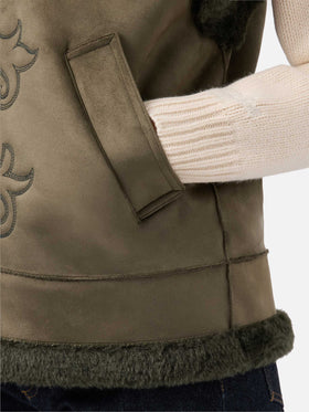 Hesketh faux-shearling gilet with western embroidery