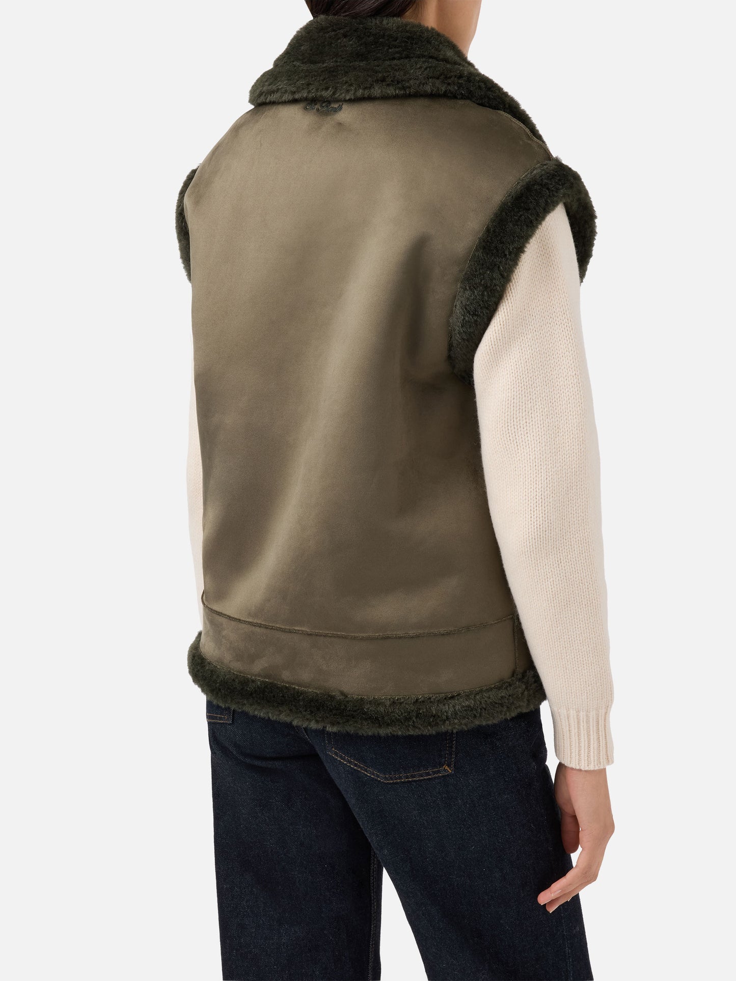 Hesketh faux-shearling gilet with western embroidery