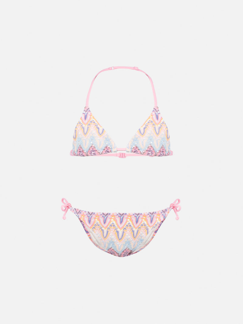 Holly classic triangle bikini in raschel fabric