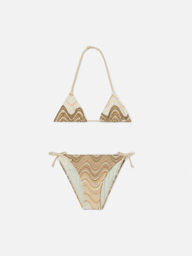 Bikini Holly a triangolo classico in tessuto raschel