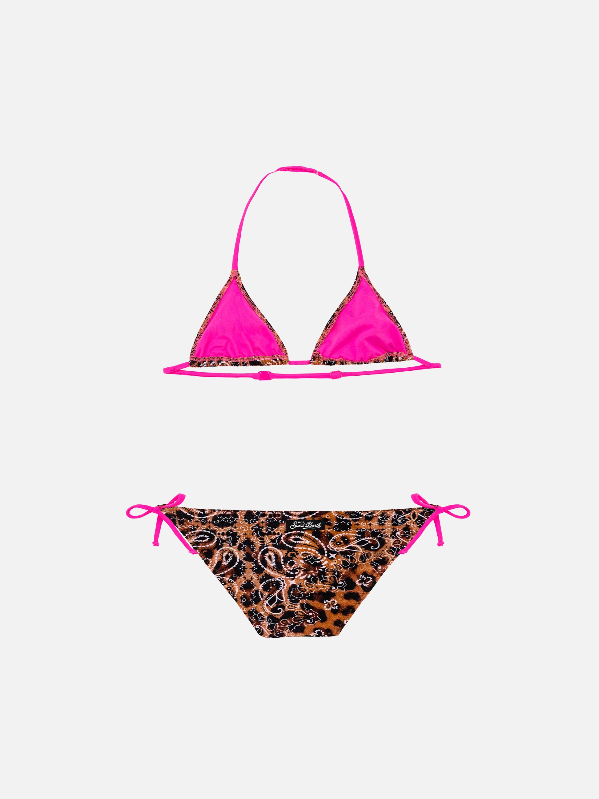 Girl triangle bikini with leo bandanna print - MC2 Saint Barth
