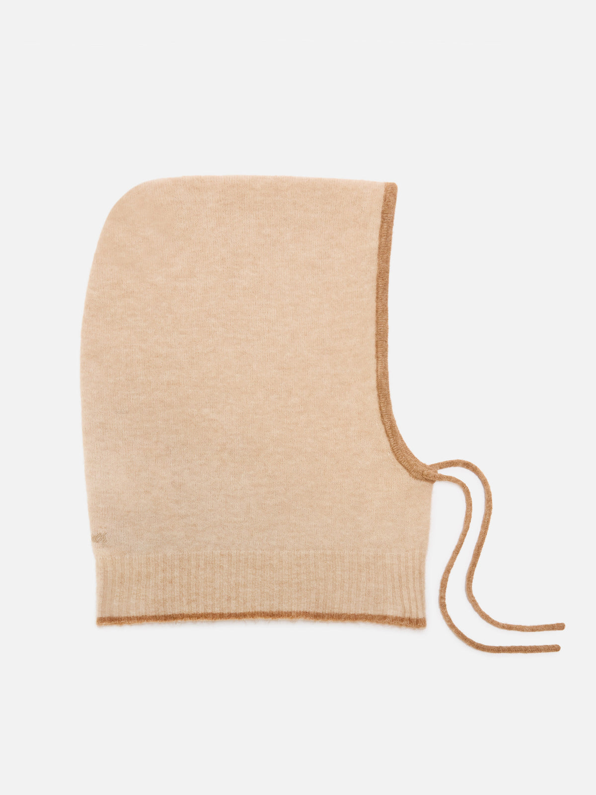 Cappuccio Harlow beige in misto alpaca con profilo a contrasto