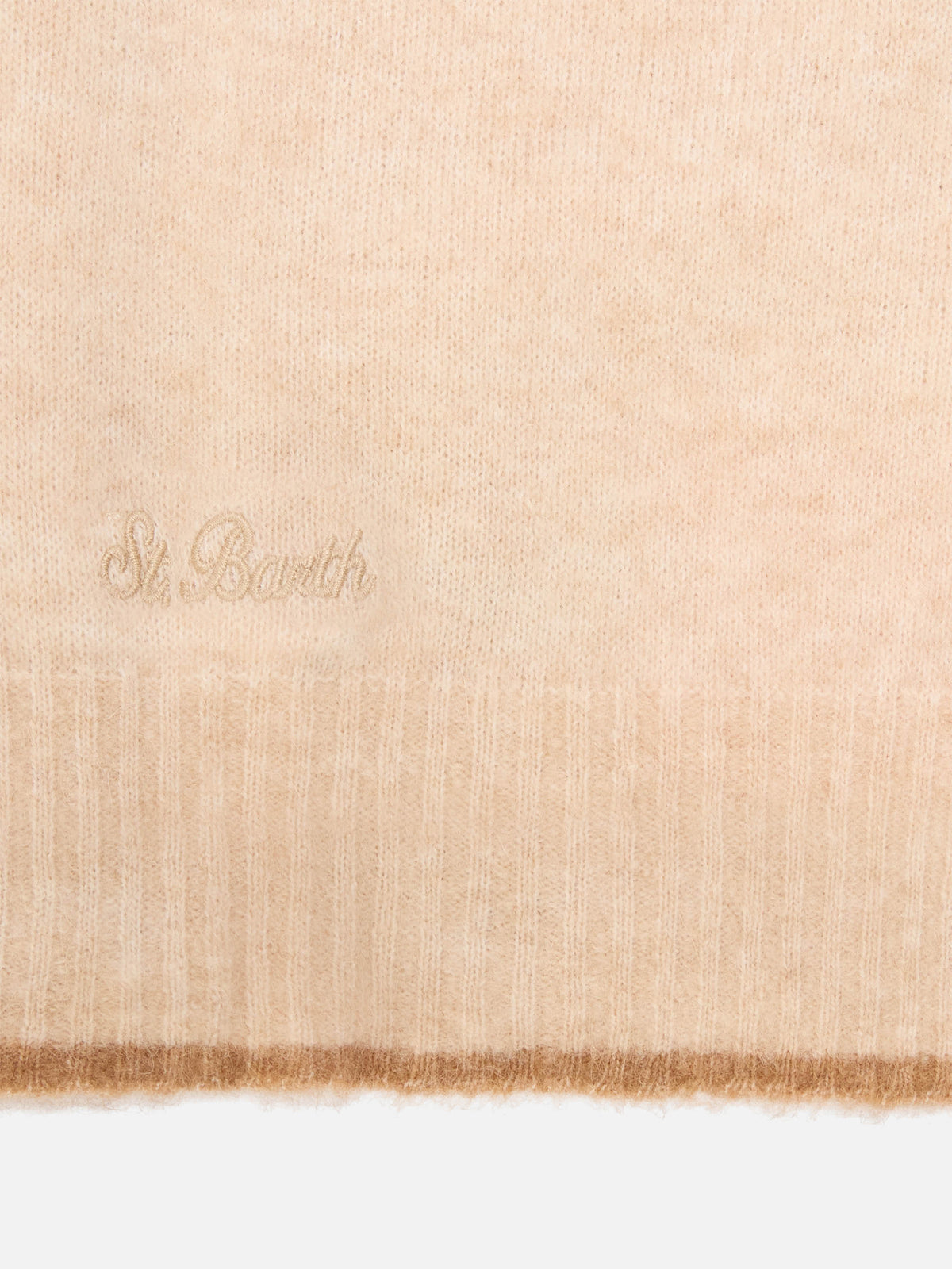 Cappuccio Harlow beige in misto alpaca con profilo a contrasto