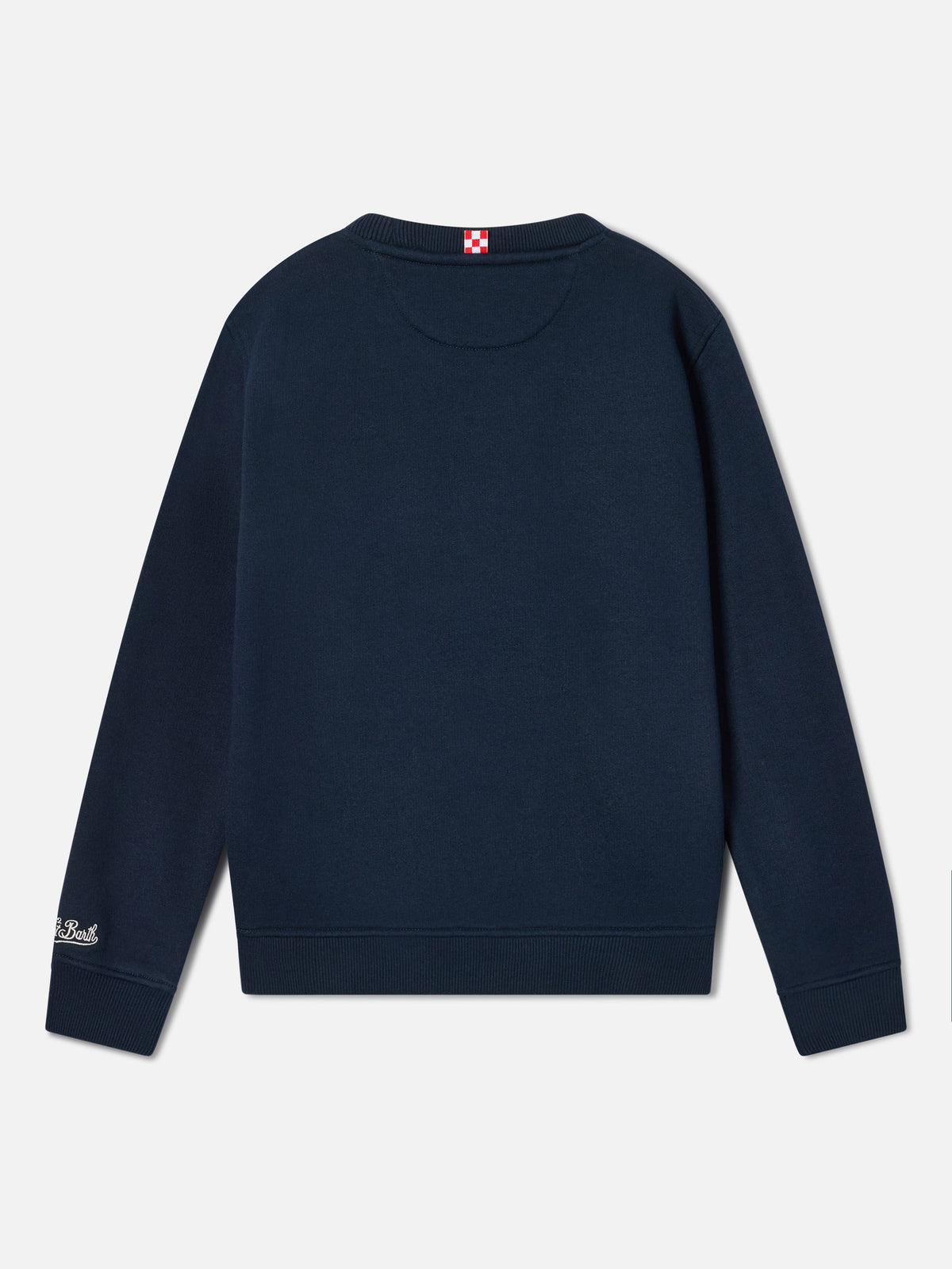 Navy blue Hutton cotton blend sweatshirt with teddy bear sponge patch | Special edition