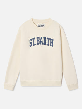 Cream Hutton cotton blend sweatshirt with St. Barth print