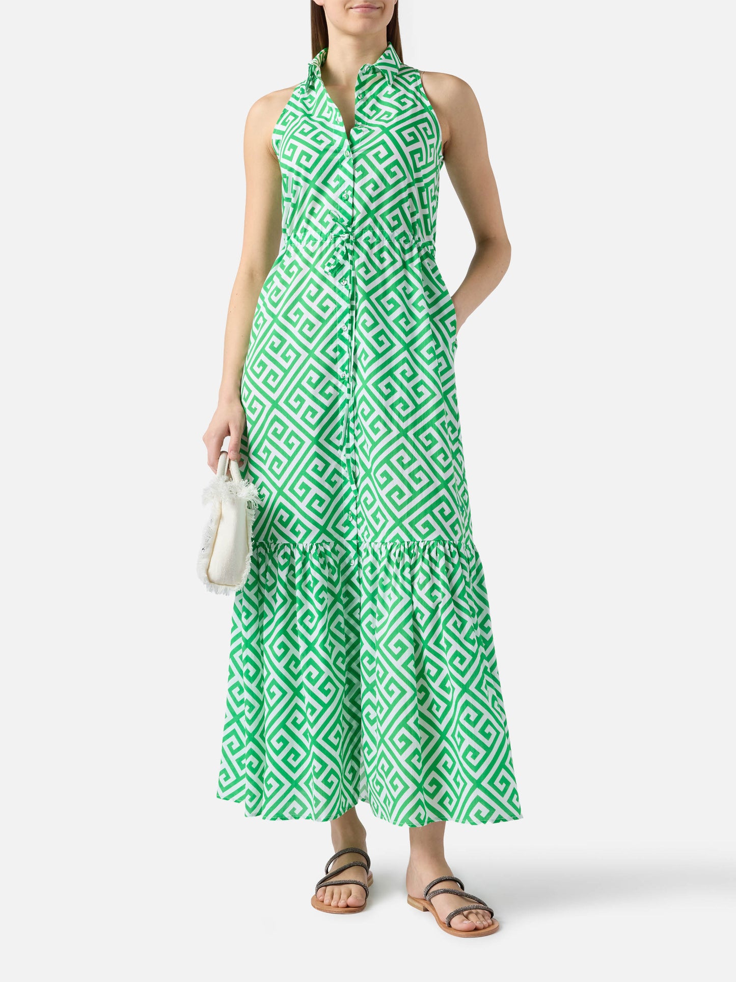 Neckholderkleid Ida mit geometrischem Muster