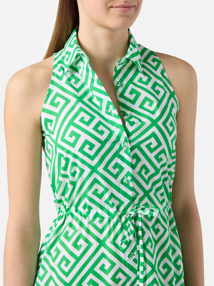Halterneck dress Ida with geometric print