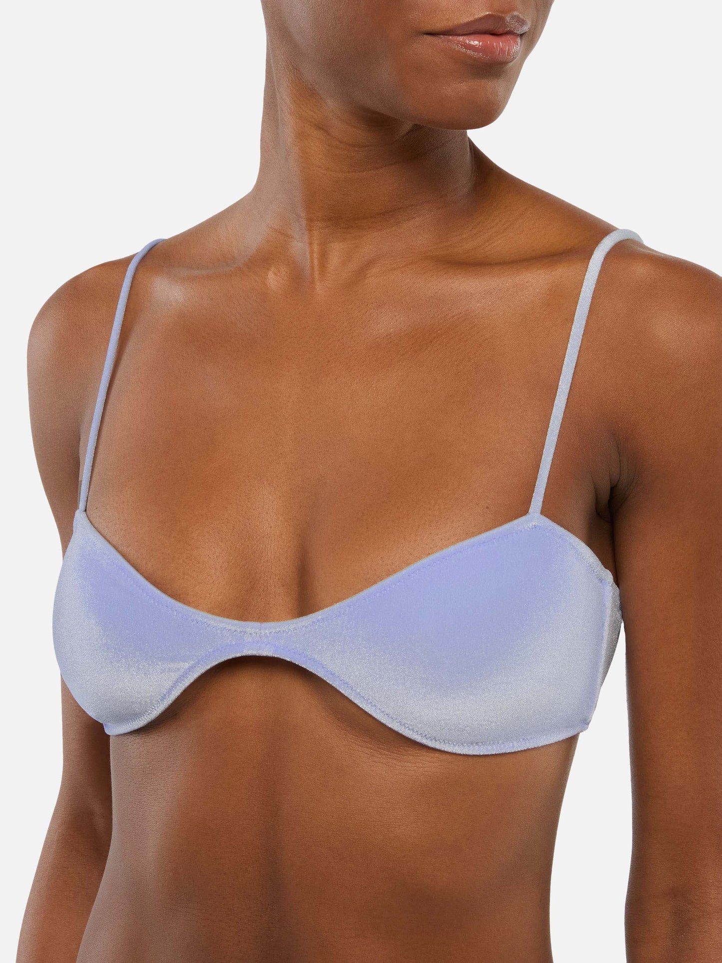Bralette Ipanema in velluto azzurro