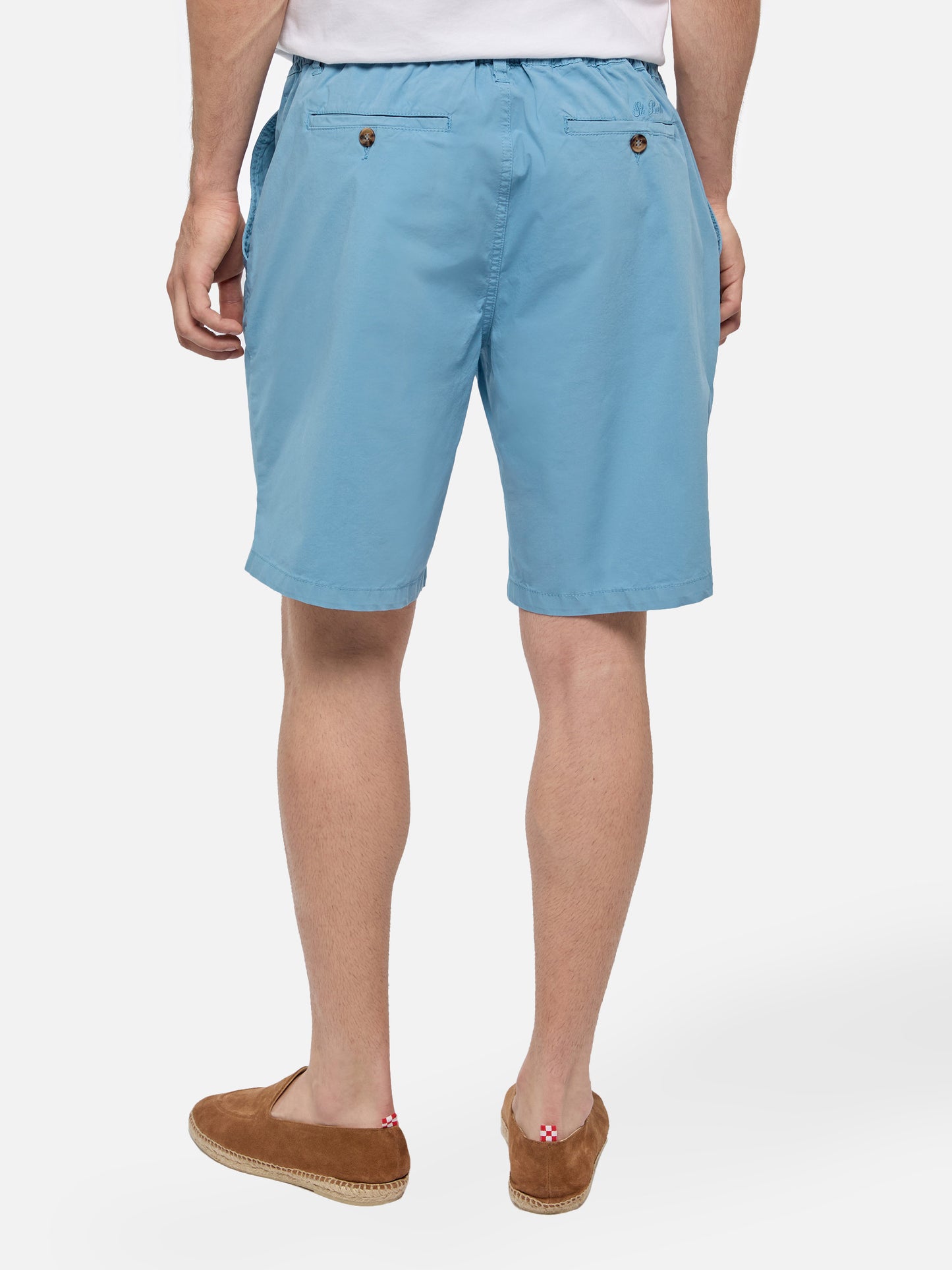 Dusty blue cotton bermuda shorts Ischia