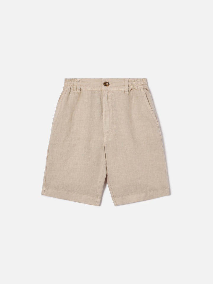 Light grey Ischia Jr shorts in linen