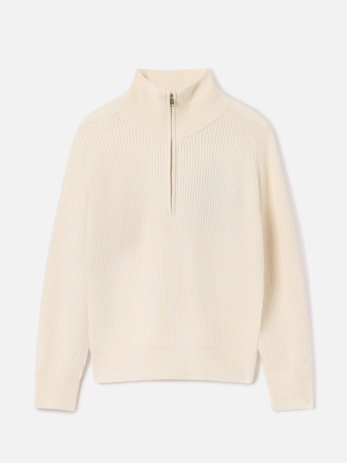 Pull en laine Isalyn Off white à demi-zip 
