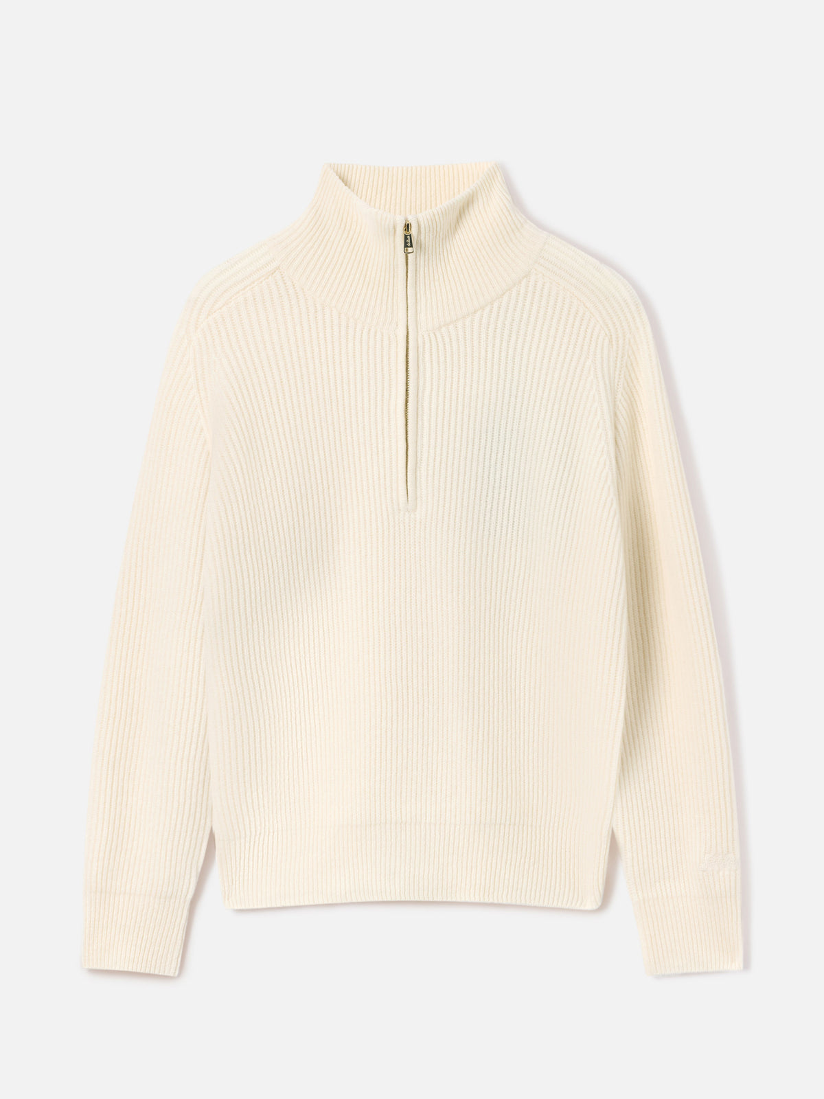 Pull en laine Isalyn Off white à demi-zip 
