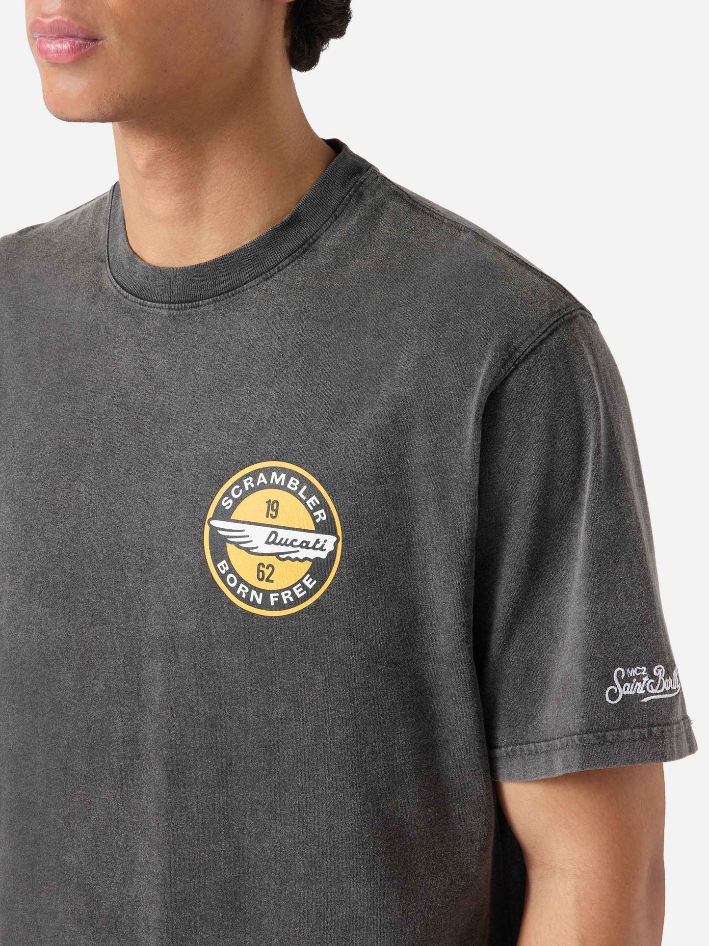 Black Jack t-shirt with Ducati Scrambler print | Special Edition