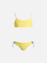 Bikini a bralette da bambina Jaiden con stampa zebrata