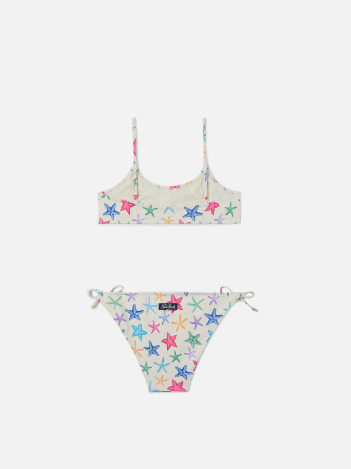 Jaiden cream bikini with multicolor starfish print