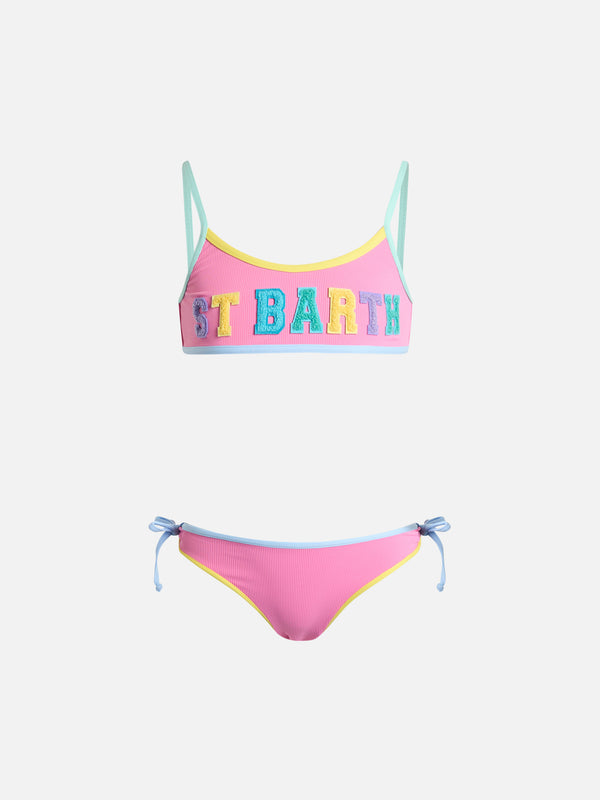 Bikini a bralette da bambina Jaiden con patch in spugna St. Barth Barth