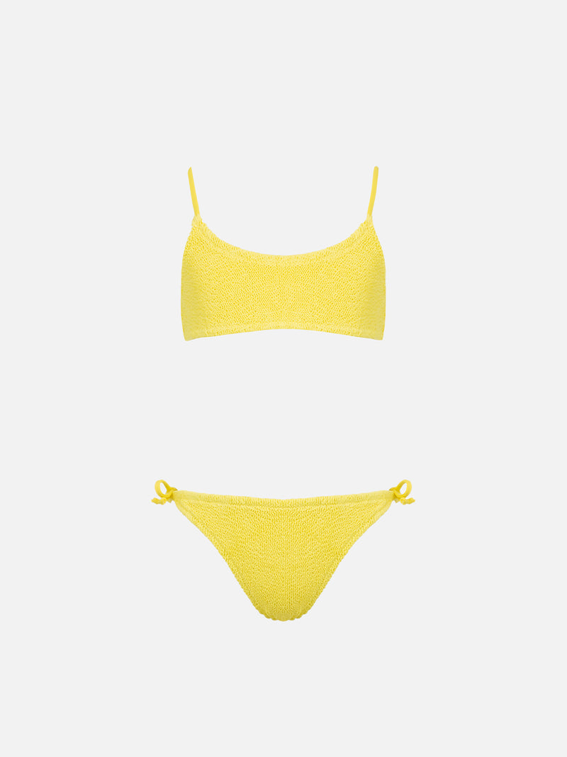 Bikini a bralette da bambina giallo pallido Jaiden