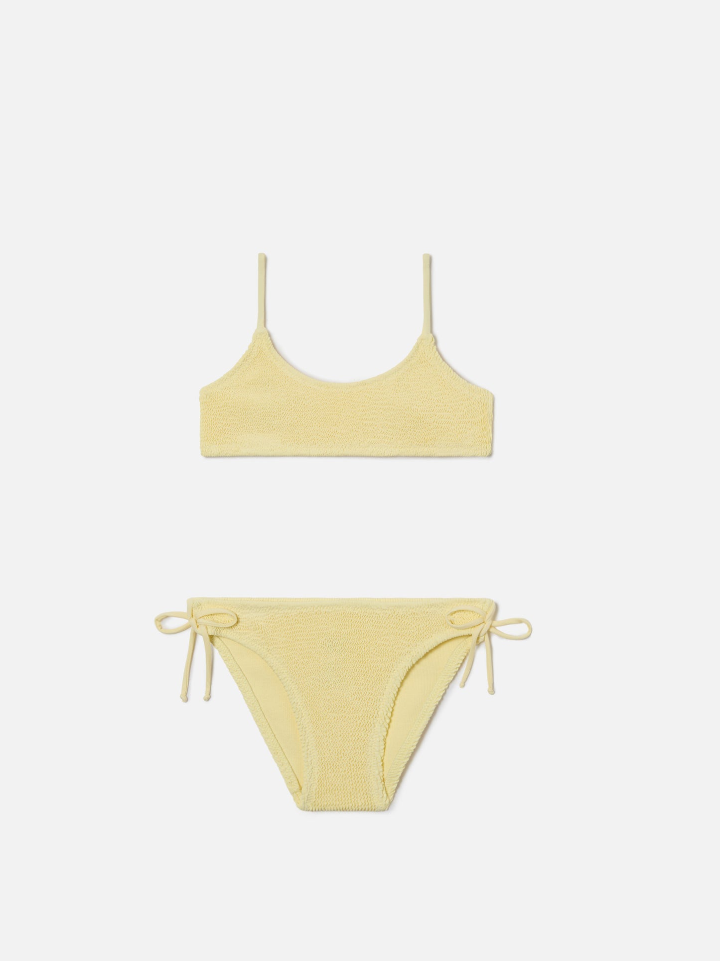 Bikini Jaiden giallo pastello in tessuto crinkle